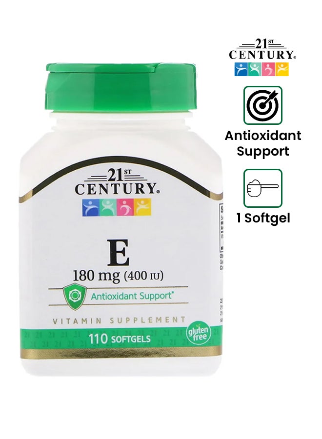 21st Century Vitamin E 180mg Supplement - 110 Softgels - Image 1